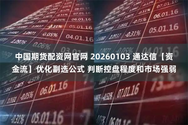中国期货配资网官网 20260103 通达信【资金流】优化副选公式 判断控盘程度和市场强弱